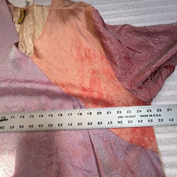 Staley Gretzinger Womens Colorblock Scrunch Asymmetric Long Top Sz M/L New $218 - Picture 6 of 8